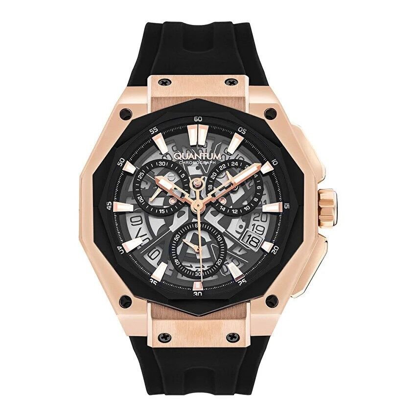 Quantum HNG1097.851 Quartz Silikon Siyah 47 mm Erkek Kol Saati
