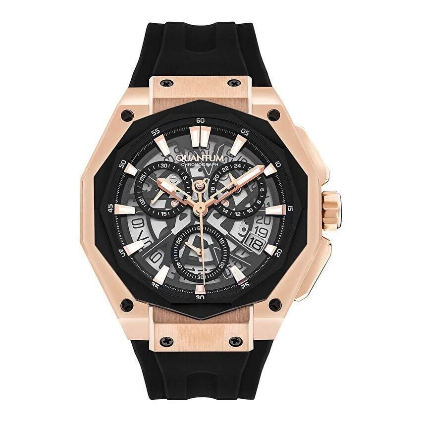 Quantum HNG1097.851 Quartz Silikon Siyah 47 mm Erkek Kol Saati