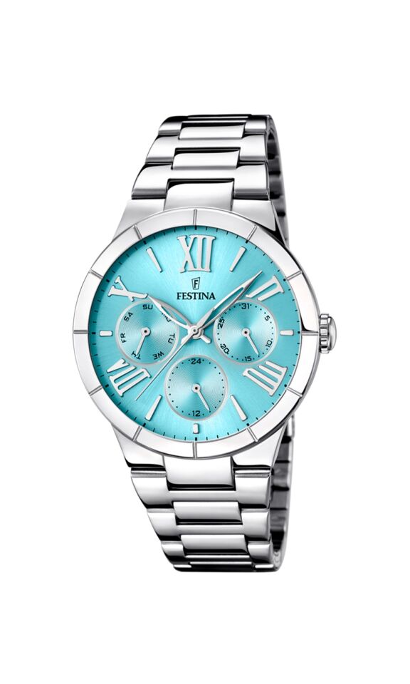 Festina F16716/4 Quartz Çelik Gri Mavi Kadran 36 mm Kadın Kol Saati