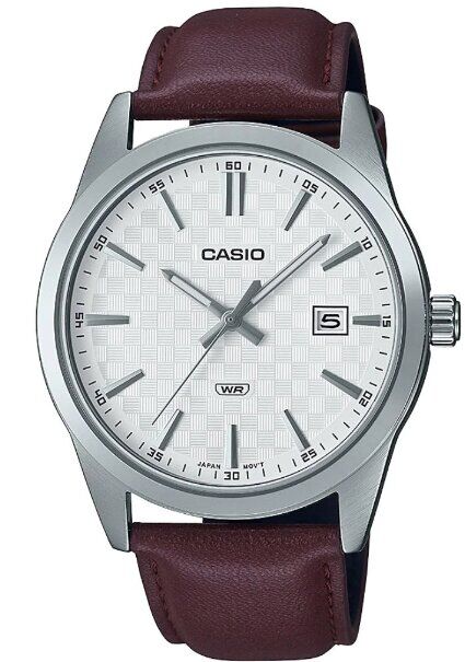 Casio MTP-VD03L-5AUDF Quartz Deri Kahverengi Gri Kadran 41 mm Erkek Kol Saati