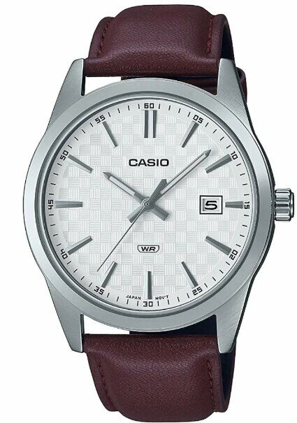 Casio MTP-VD03L-5AUDF Quartz Deri Kahverengi Gri Kadran 41 mm Erkek Kol Saati