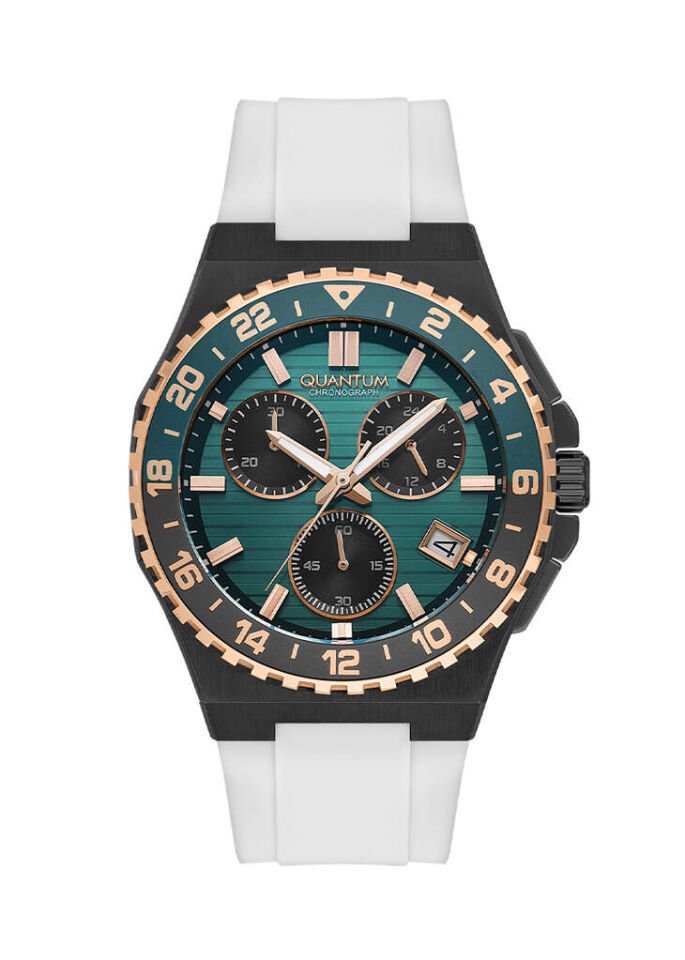 Quantum PWG1147.093 Quartz Silikon Beyaz 43 mm Erkek Kol Saati
