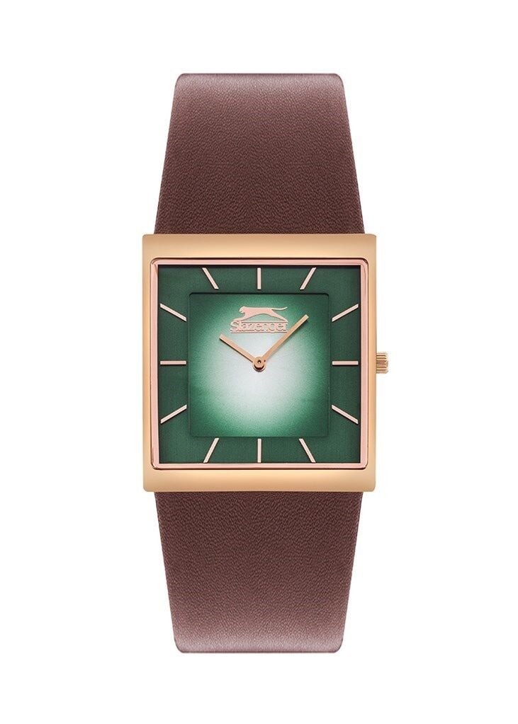Slazenger SL.09.2210.1.04 Quartz Deri Kahverengi Yeşil Kadran 39 mm Erkek Kol Saati