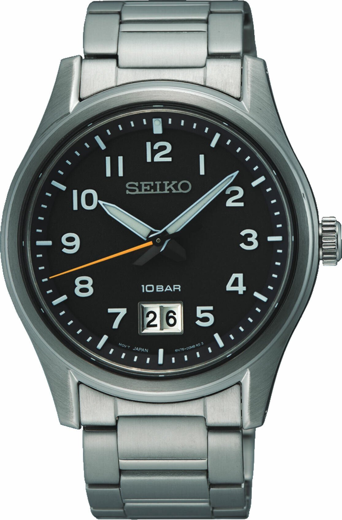 Seiko SUR569P1 Quartz Çelik Gri Siyah Kadran 40 mm Erkek Kol Saati