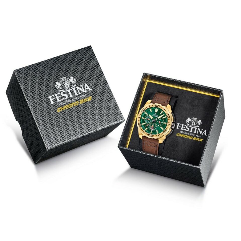 Festina F20728/2 Chrono Bike Quartz Deri Kahverengi 20 ATM 45 mm Erkek Kol Saati