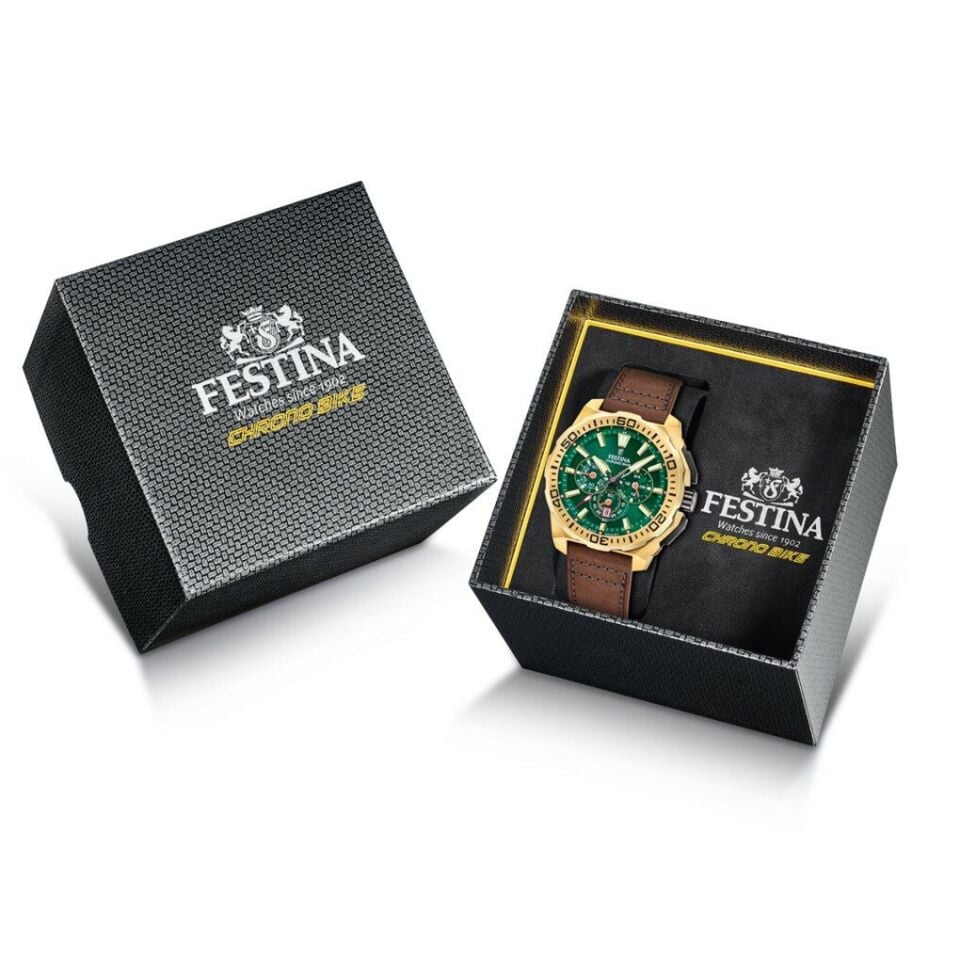 Festina F20728/2 Chrono Bike Quartz Deri Kahverengi 20 ATM 45 mm Erkek Kol Saati