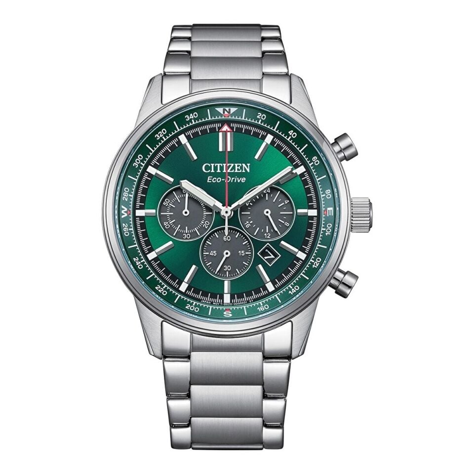 Citizen CA4720-52X Quartz Çelik Gri Yeşil Kadran 10 ATM 42 mm Erkek Kol Saati