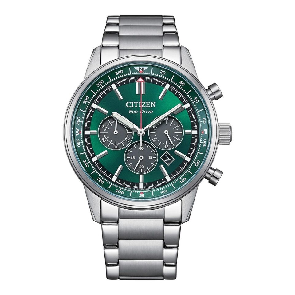 Citizen CA4720-52X Quartz Çelik Gri Yeşil Kadran 10 ATM 42 mm Erkek Kol Saati