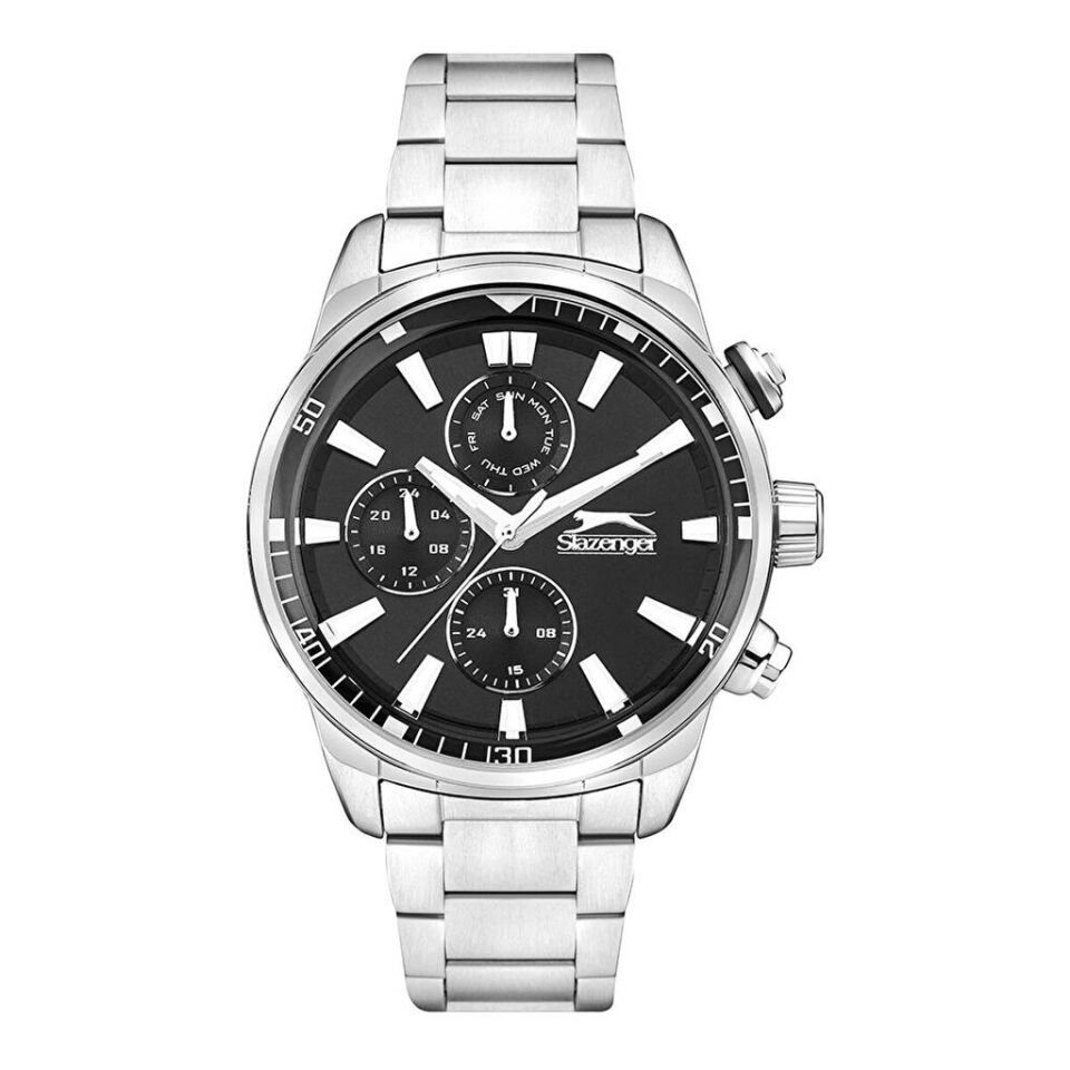 Slazenger SL.09.2272.2.01 Quartz Çelik Gri Siyah Kadran 44 mm Erkek Kol Saati