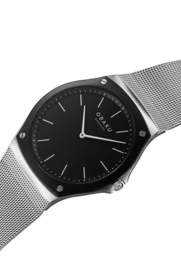 Obaku Denmark V316GXABMC Quartz Gri Hasır Kordon Safir Cam 40 mm Erkek Kol Saati