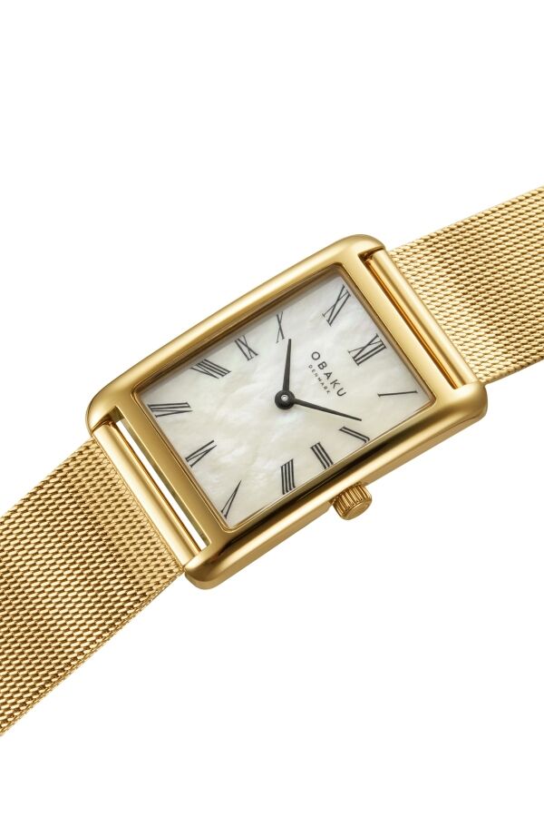 Obaku Denmark V311LXGWMG Quartz Hasır Kordon Altın Rengi 24 mm Kadın Kol Saati