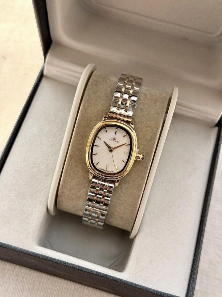 Ferro FM88091A-D Quartz Çelik Altın/Gri 22 mm Kadın Kol Saati