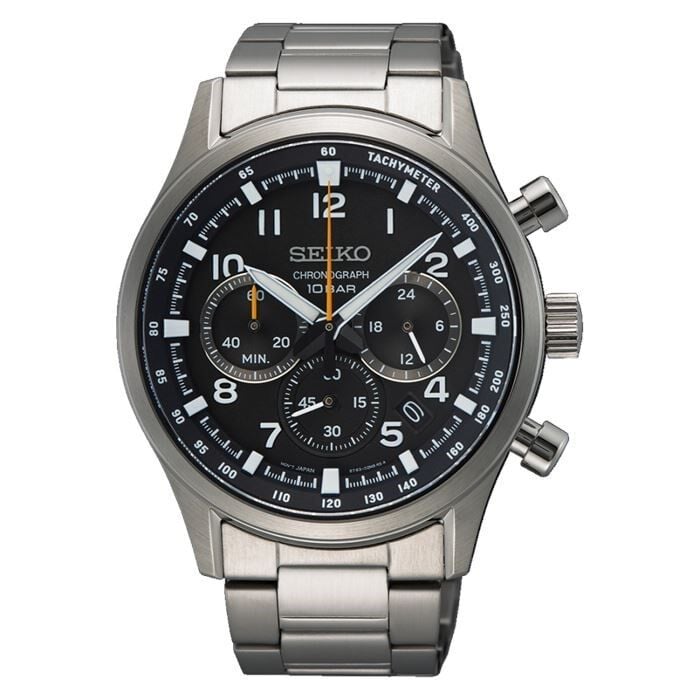 Seiko SSB447P Quartz Çelik Gri Siyah Kadran 43 mm Erkek Kol Saati