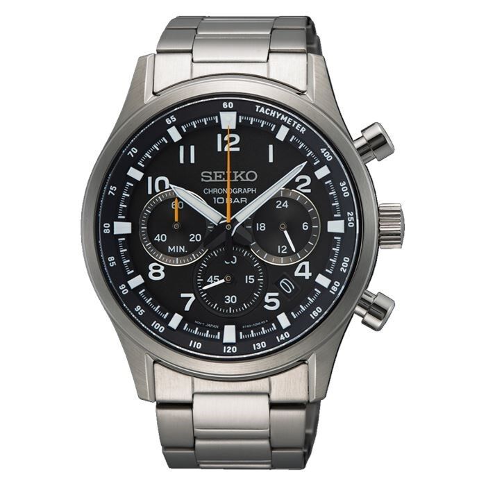 Seiko SSB447P Quartz Çelik Gri Siyah Kadran 43 mm Erkek Kol Saati