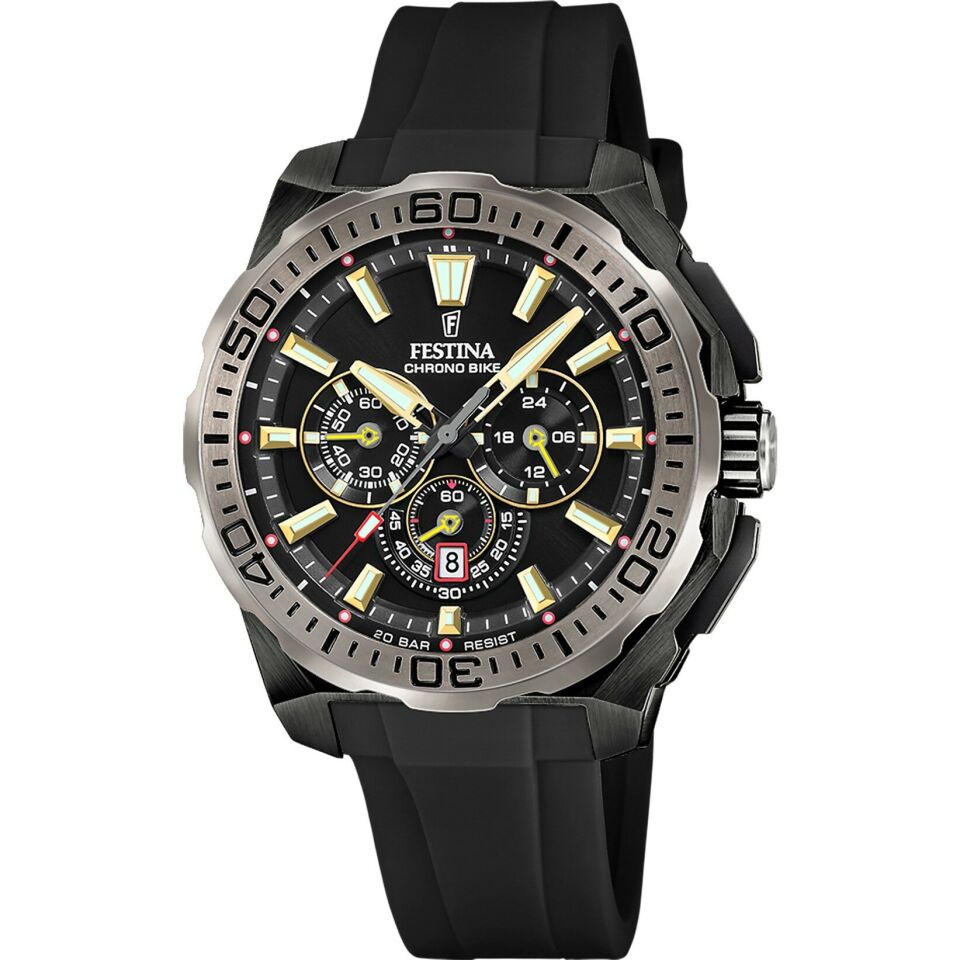 Festina F20726/3 Chrono Bike Quartz Silikon Siyah 20 ATM 46 mm Erkek kol Saati