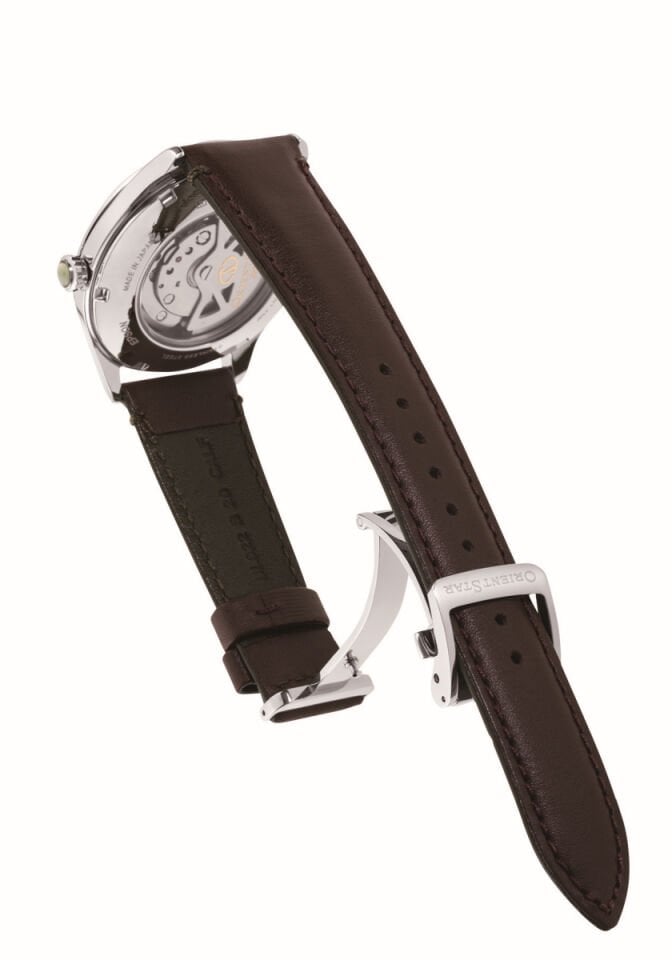 Orient Star RE-AT0202E00B Otomatik Deri Kahverengi Yeşil Kadran Open Heart 41 mm Erkek Kol Saati