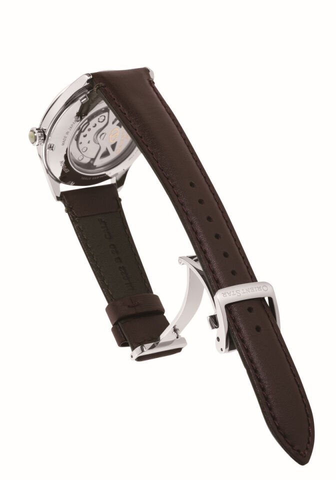 Orient Star RE-AT0202E00B Otomatik Deri Kahverengi Yeşil Kadran Open Heart 41 mm Erkek Kol Saati