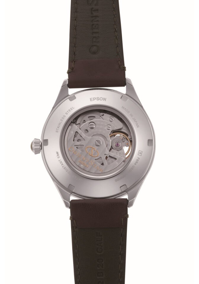 Orient Star RE-AT0202E00B Otomatik Deri Kahverengi Yeşil Kadran Open Heart 41 mm Erkek Kol Saati