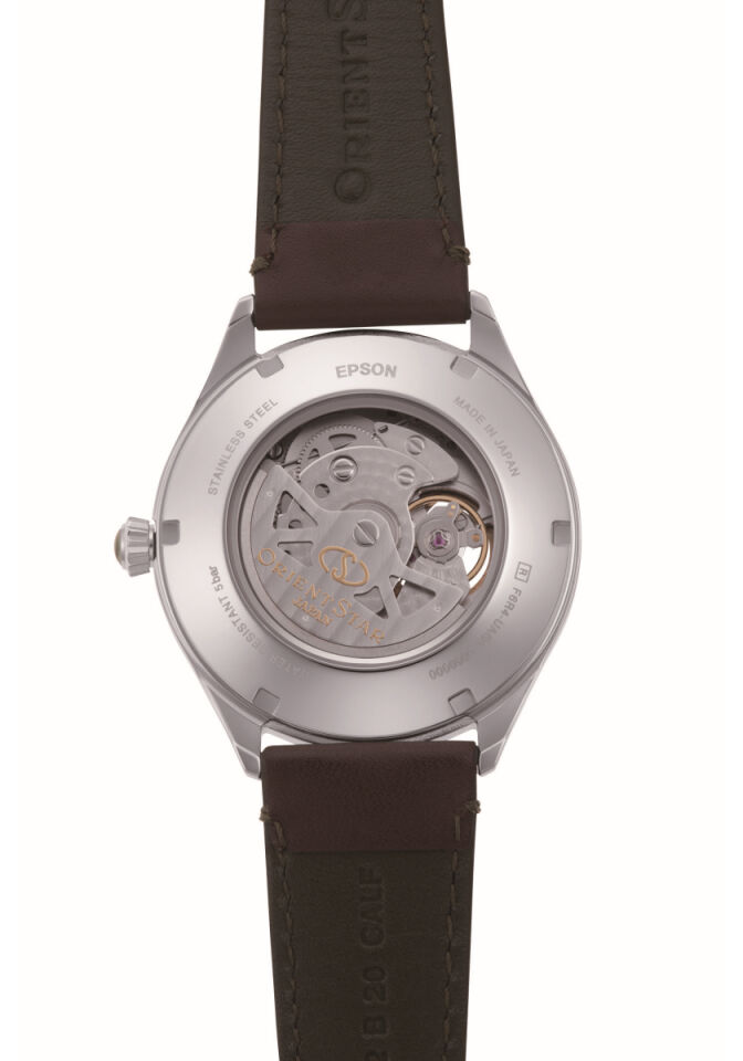 Orient Star RE-AT0202E00B Otomatik Deri Kahverengi Yeşil Kadran Open Heart 41 mm Erkek Kol Saati