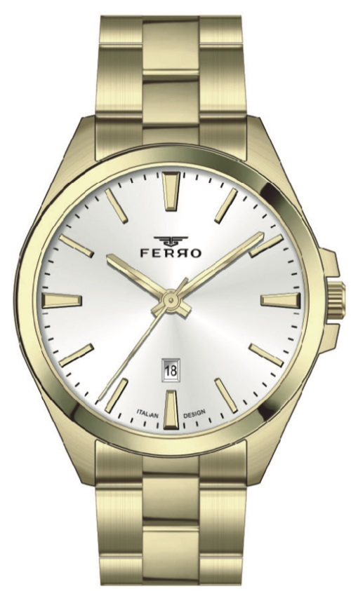Ferro Sarı Çelik Kordon Erkek Kol Saati F11551AWT-B 3 ATM Su Geçirmez 2 Yıl Garantili Hediye Paketli