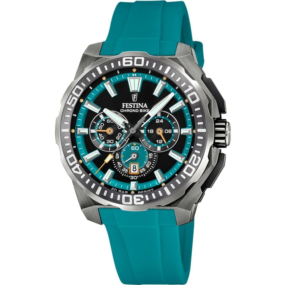 Festina F20725/6 Chrono Bike Quartz Silikon Mavi 20 ATM 46 mm Erkek Kol Saati