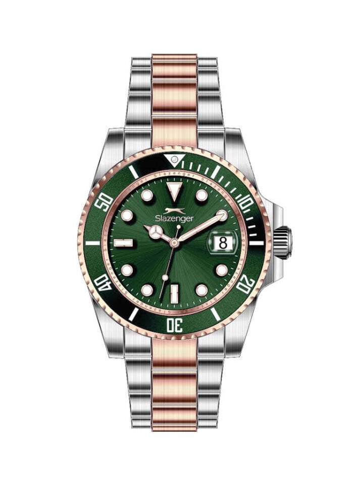 Slazenger SL.09.2518.1.08 Quartz Çelik Rose/Gri Yeşil Kadran 43 mm Erkek Kol Saati