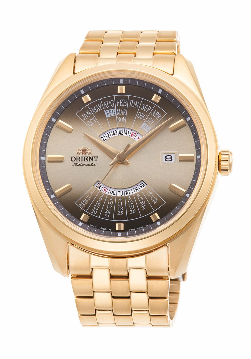 Orient RA-BA0001G10B Kurmalı Otomatik Çelik Altın Rengi Kahverengi Kadran 43 mm Erkek Kol Saati