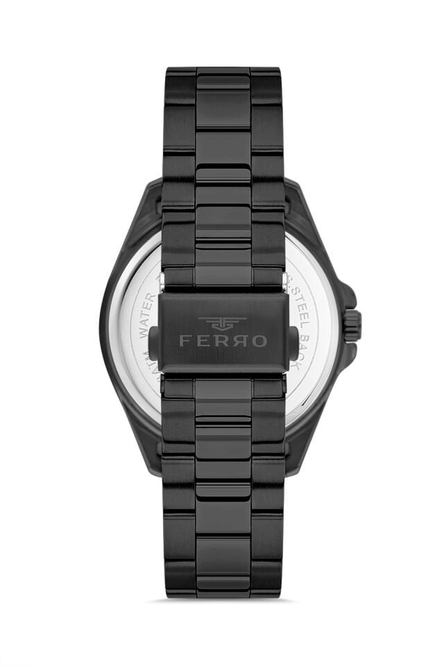 Ferro F11551AWT-G Quartz Çelik Siyah 41 mm Erkek Kol Saati