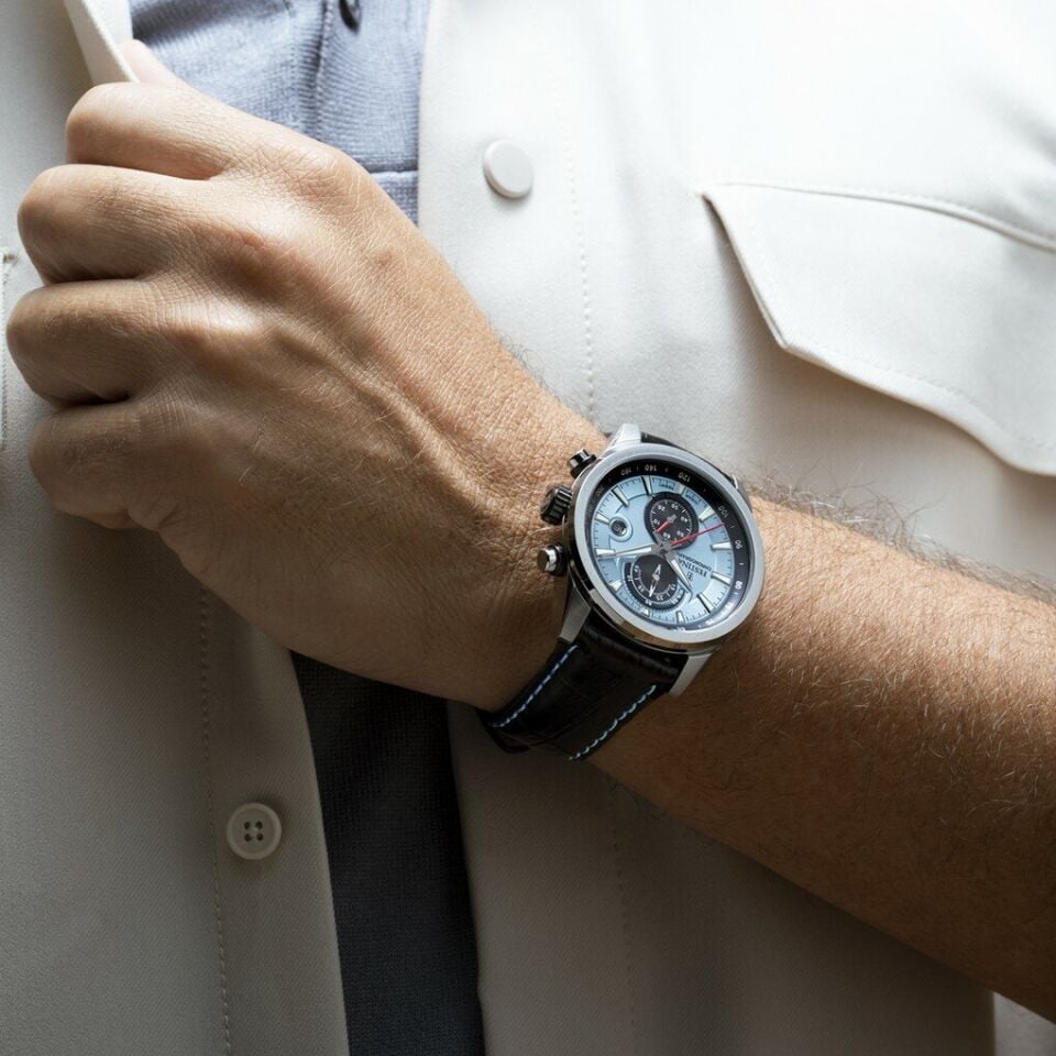 Festina F20695/2 Timeless Chronograph Quartz Deri Siyah Mavi Kadran 10 ATM 44 mm Erkek Kol Saati