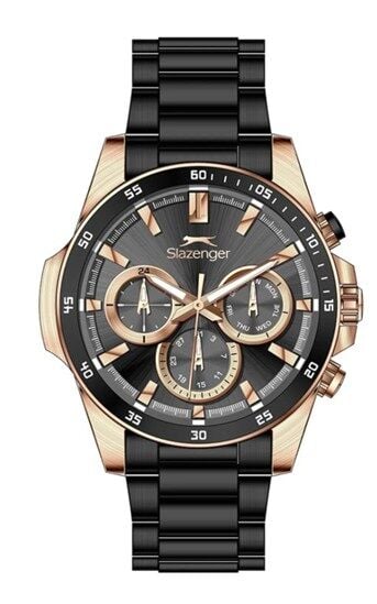 Slazenger SL.09.2456.2.05 Quartz Çelik Siyah 45 mm Erkek Kol Saati