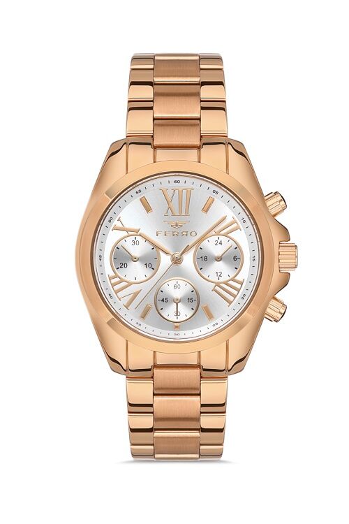 Ferro FL21259A-C Çelik 36 mm Rose Gold Kadın Saati+ Bileklik