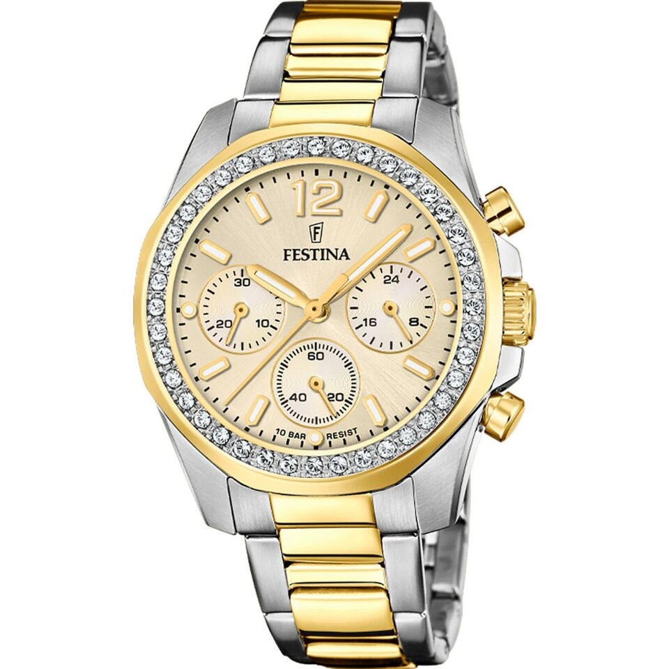 Festina F20607/3 Rainbow Quartz Çelik Altın/Gri 10 ATM 38 mm Kadın Kol Saati