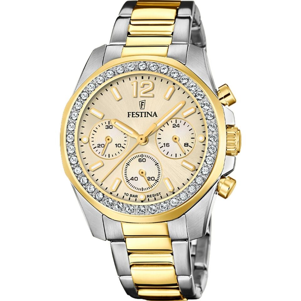 Festina F20607/3 Rainbow Quartz Çelik Altın/Gri 10 ATM 38 mm Kadın Kol Saati