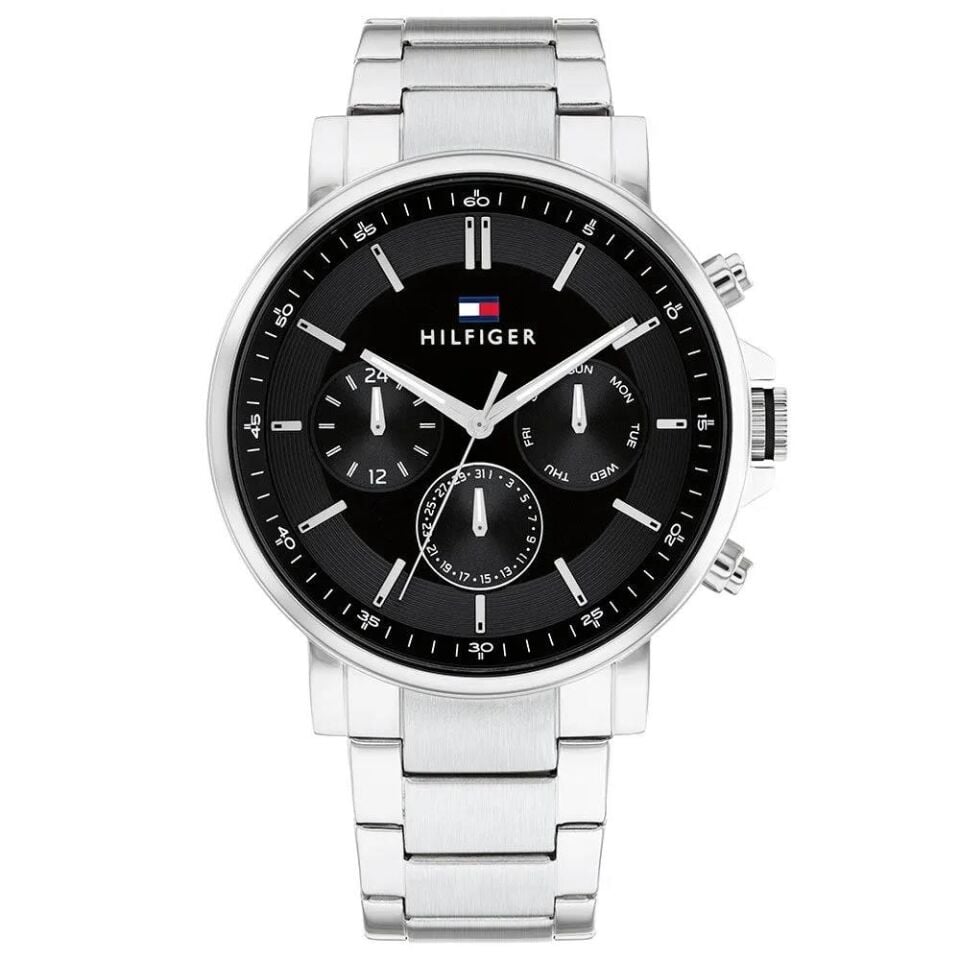 Tommy Hilfiger TH1710667 Quartz Çelik Gri Siyah Kadran 44 mm Erkek Kol Saati