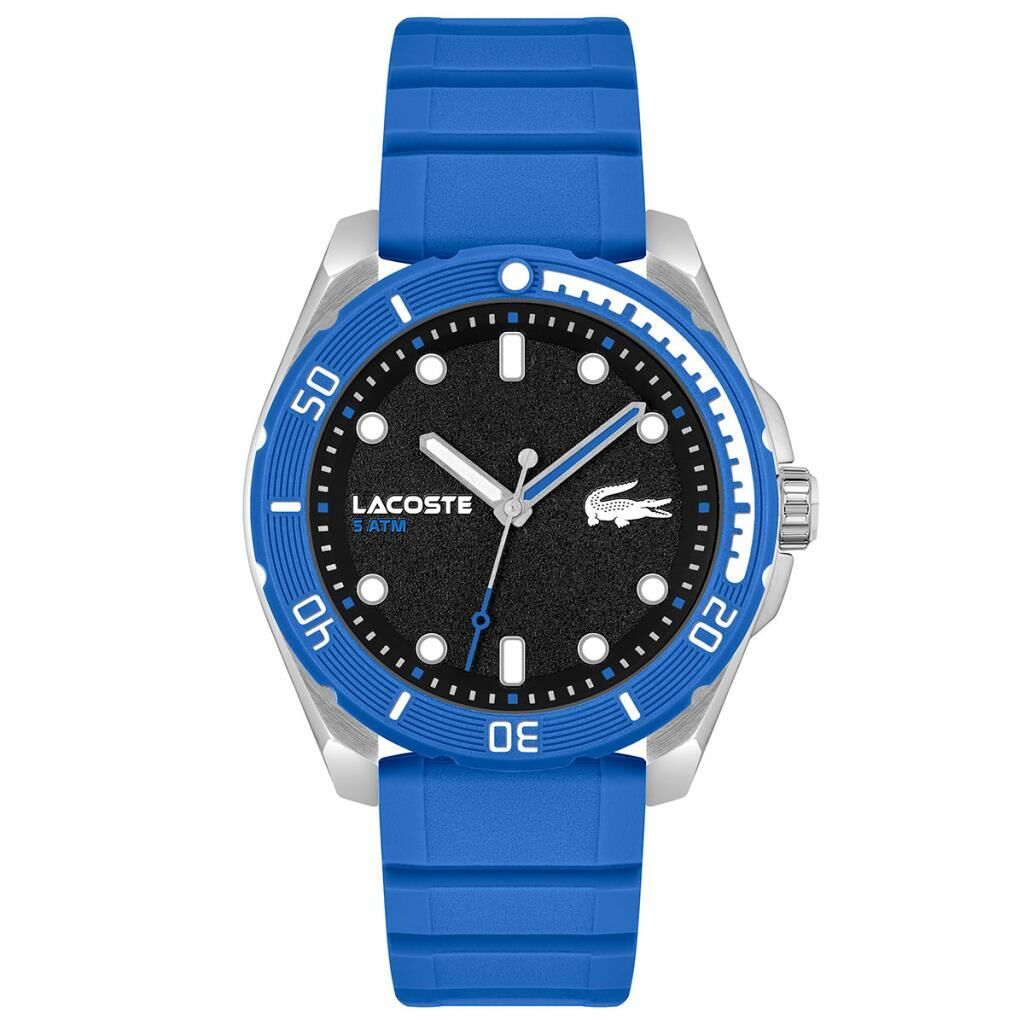 Lacoste 2011285 Quartz Silikon Mavi Siyah Kadran 44 mm Erkek Kol Saati