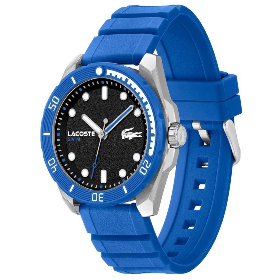 Lacoste 2011285 Quartz Silikon Mavi Siyah Kadran 44 mm Erkek Kol Saati