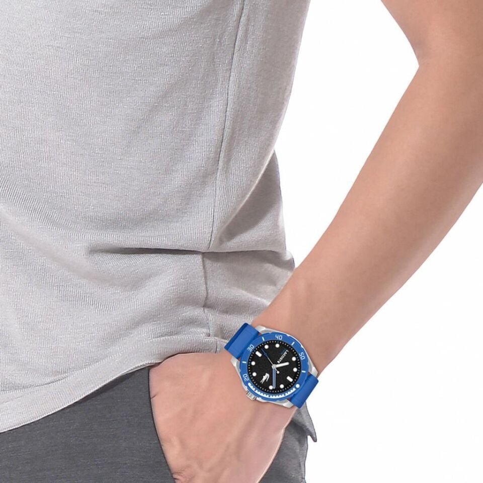 Lacoste 2011285 Quartz Silikon Mavi Siyah Kadran 44 mm Erkek Kol Saati