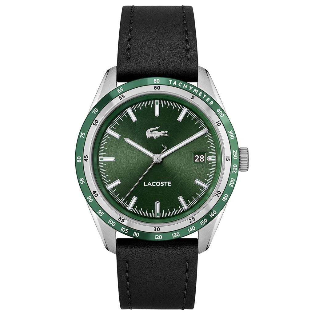 Lacoste 2011292 Quartz Deri Siyah Yeşil Kadran 40 mm Erkek Kol Saati
