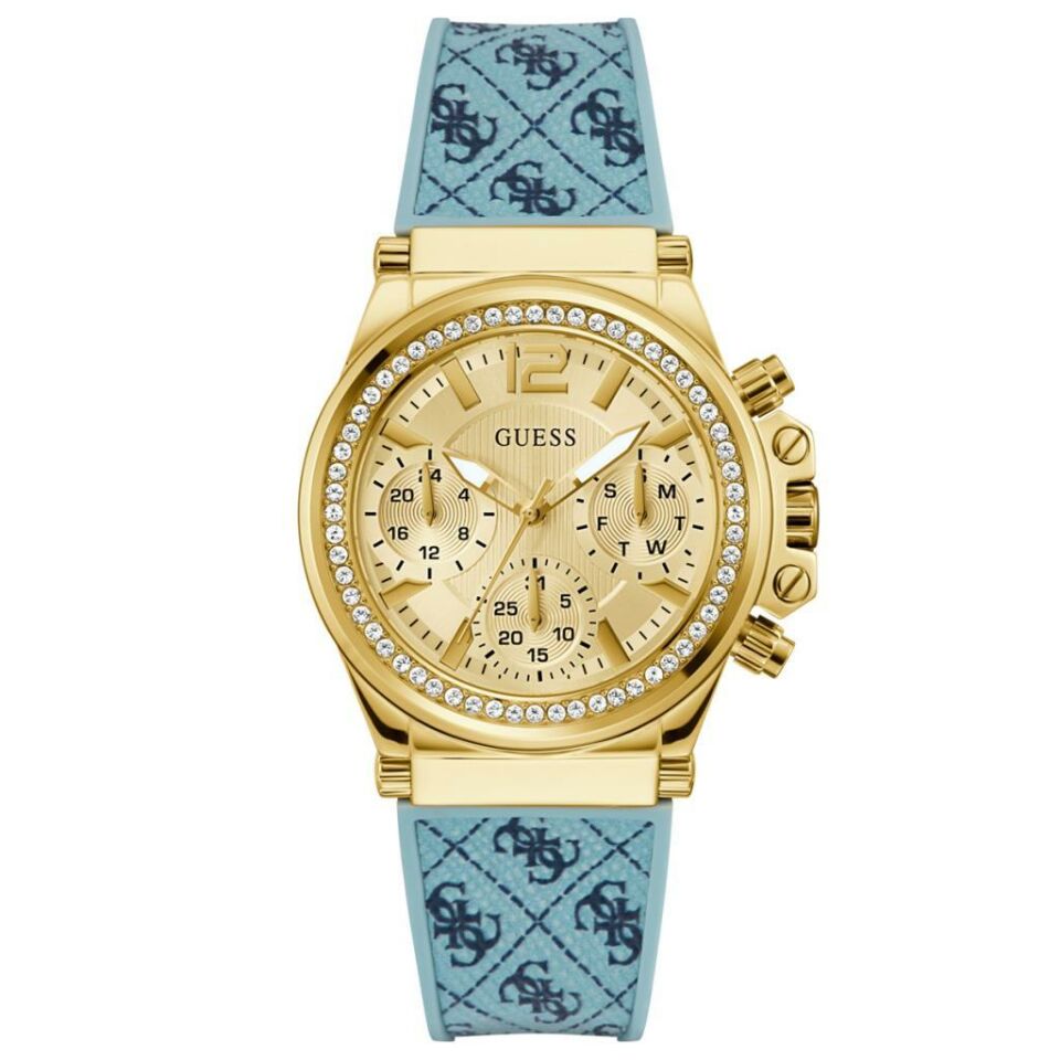 Guess GUGW0699L1 Quartz Silikon Mavi Altın Rengi Kadran 38 mm Kadın Kol Saati