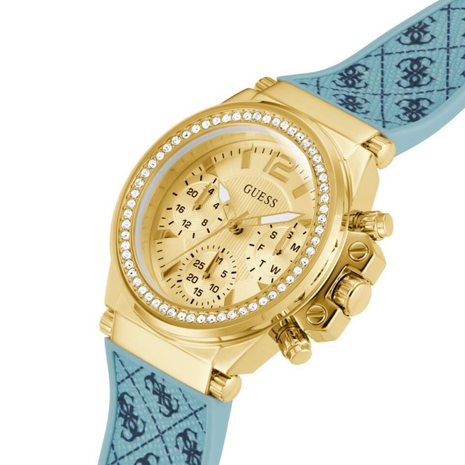 Guess GUGW0699L1 Quartz Silikon Mavi Altın Rengi Kadran 38 mm Kadın Kol Saati