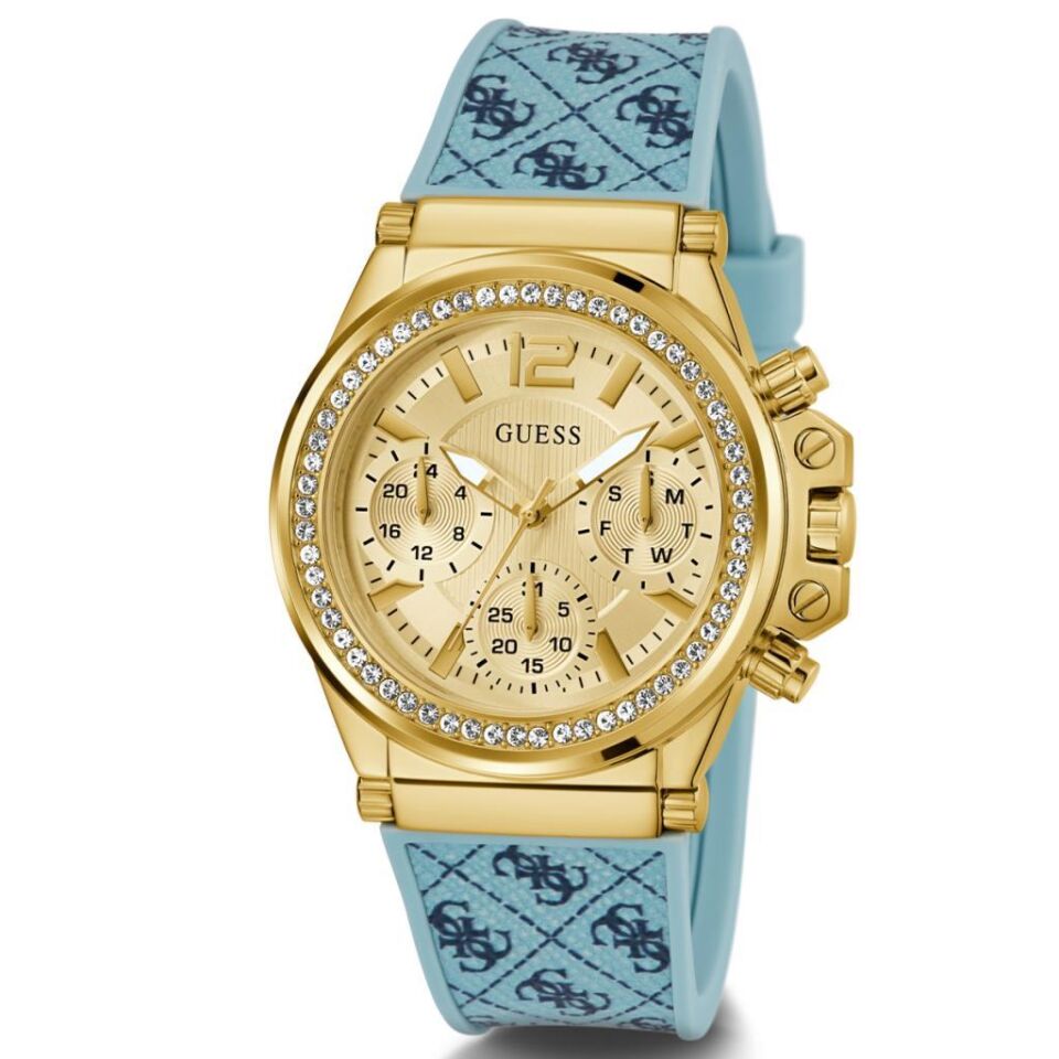 Guess GUGW0699L1 Quartz Silikon Mavi Altın Rengi Kadran 38 mm Kadın Kol Saati