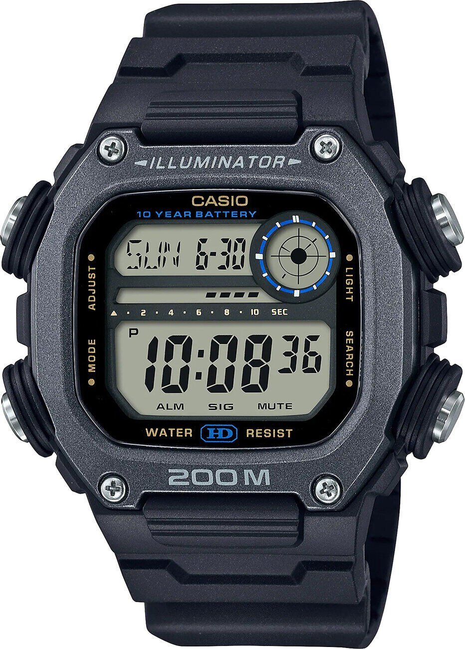 Casio DW-291HX-1AVDF Quartz Dijital Silikon Siyah 20 ATM 50 mm Erkek Kol Saati
