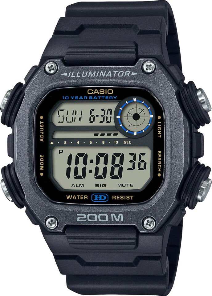 Casio DW-291HX-1AVDF Quartz Dijital Silikon Siyah 20 ATM 50 mm Erkek Kol Saati