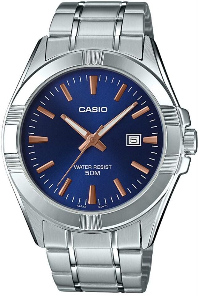 Casio MTP-1308D-2AVDF Quartz Çelik Gri Lacivert Kadran 44 mm Erkek Kol Saati