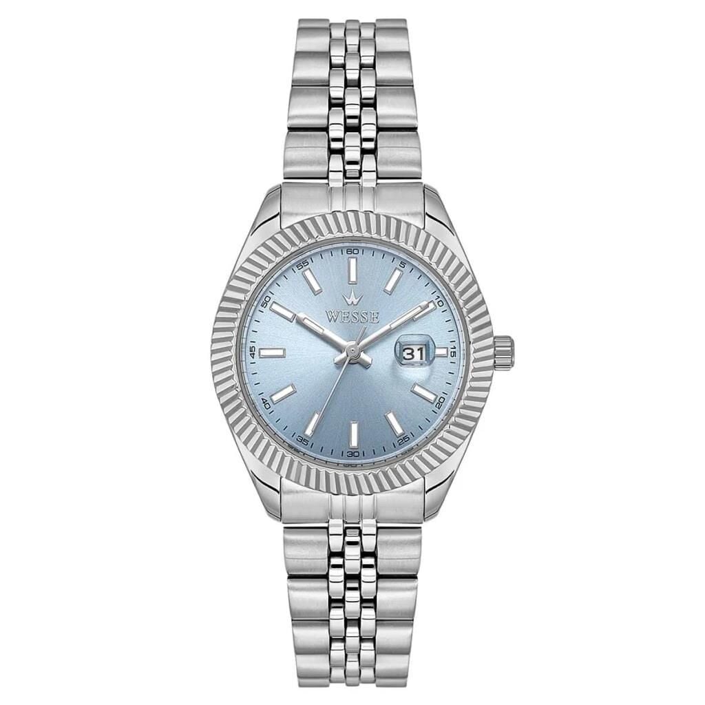 Wesse WWL1115B08 Quartz Çelik Gri Mavi Kadran 32 mm Kadın Kol Saati