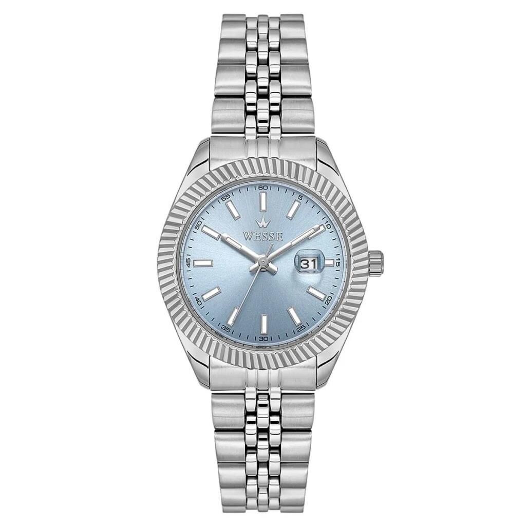 Wesse WWL1115B08 Quartz Çelik Gri Mavi Kadran 32 mm Kadın Kol Saati