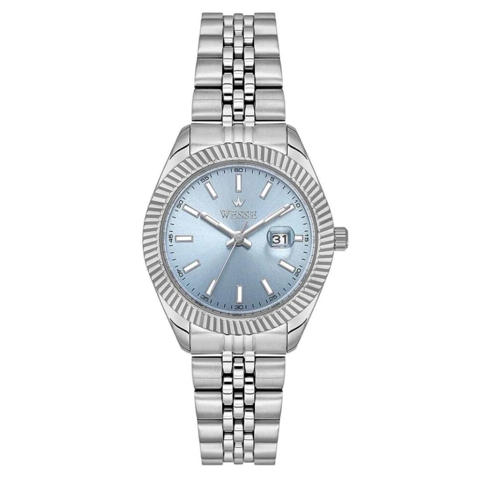 Wesse WWL1115B08 Quartz Çelik Gri Mavi Kadran 32 mm Kadın Kol Saati