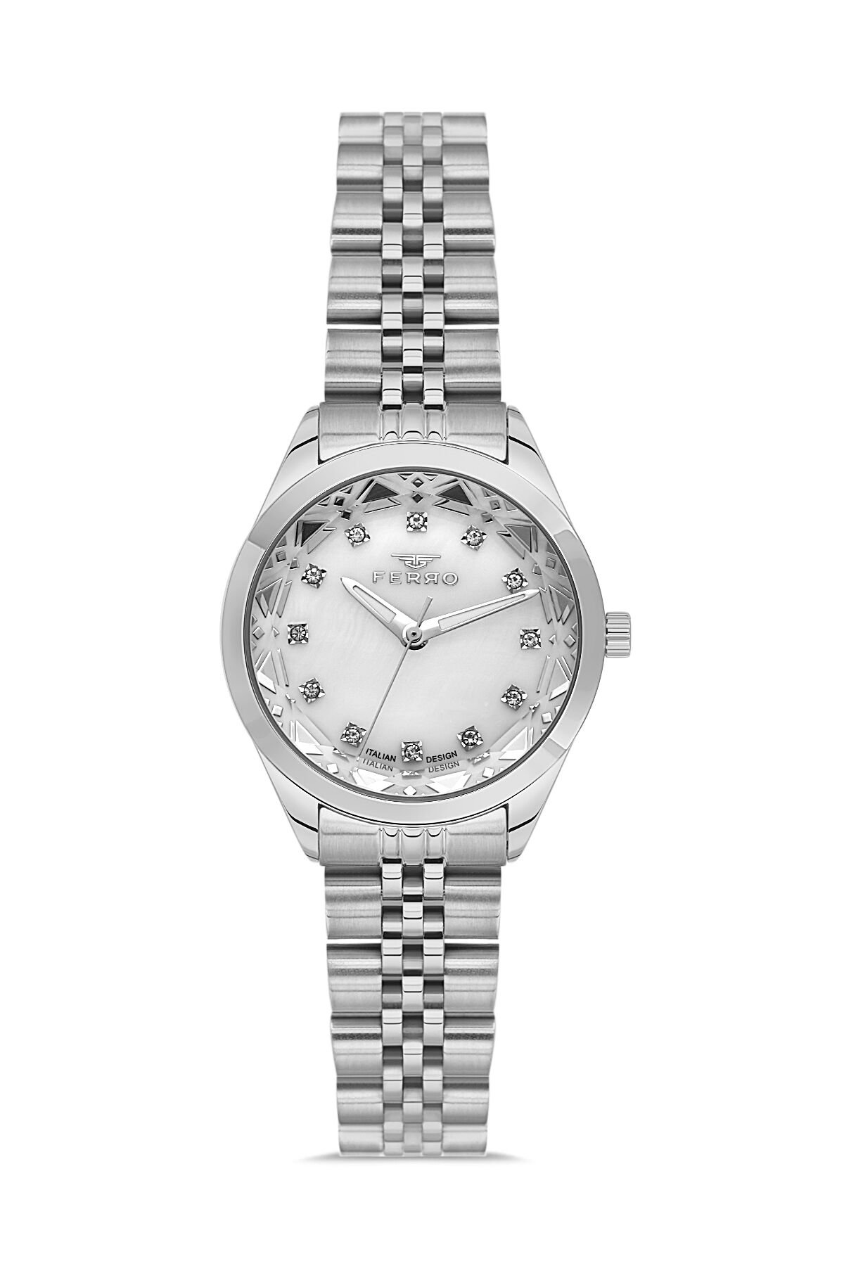 Ferro Gümüş Çelik Kordon Kadın Kol Saati FL21741AWT-A 3ATM Su Geçirmez 2 Yıl Garantili HediyePaketli