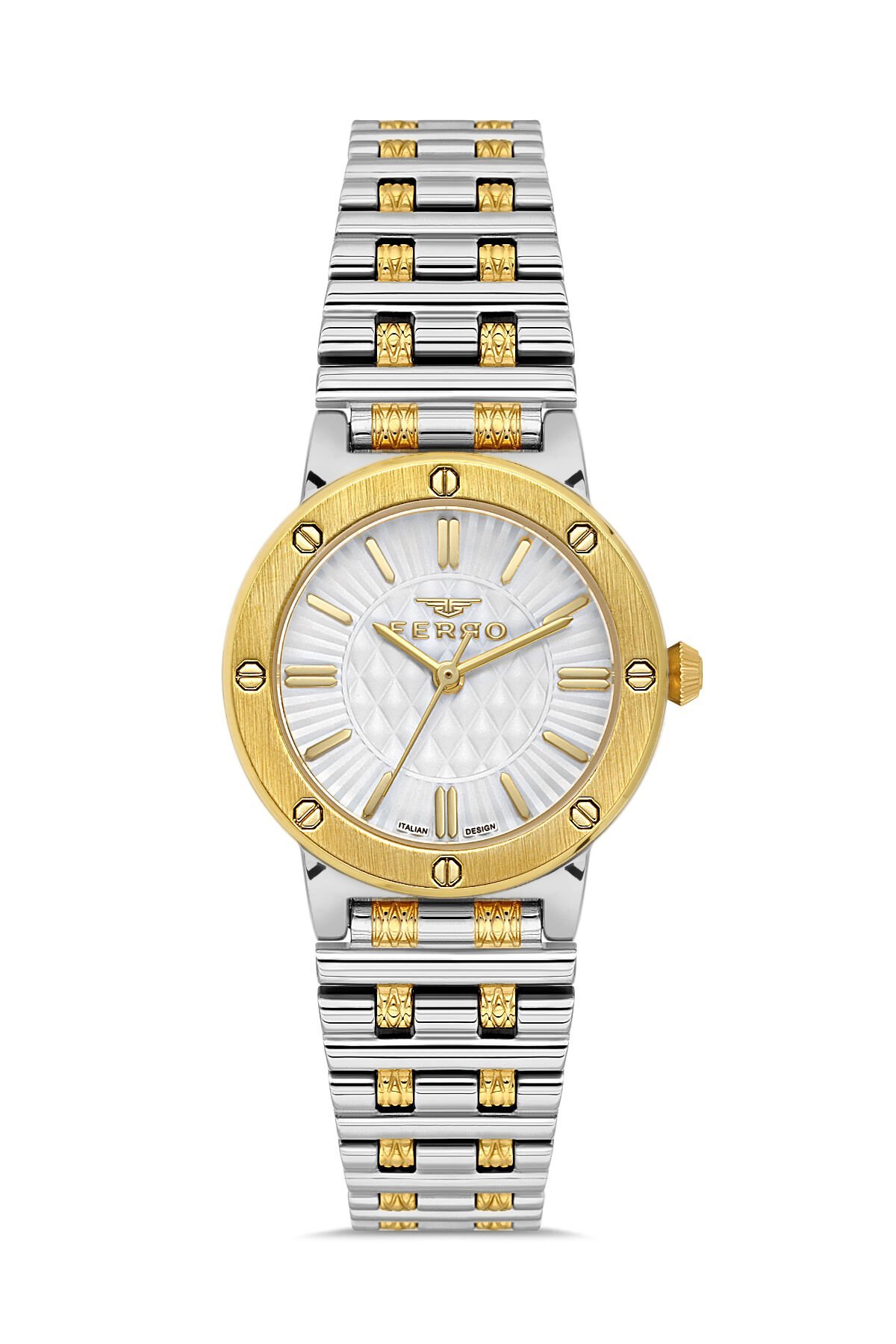 Ferro FL43010A-D Quartz Çelik Altın/Gri 30 mm Kadın Kol Saati