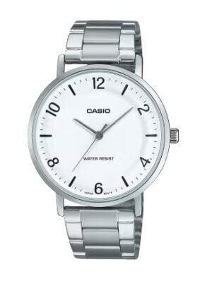 Casio MTP-VT03D-7BDF Quartz Çelik Gri Beyaz Kadran 40 mm Erkek Kol Saati